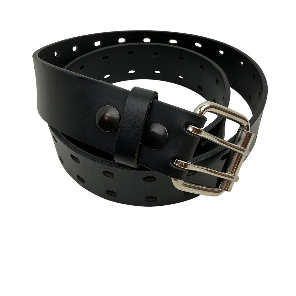 Genuine Thick Leather Double Prong Belt Mens NWOT